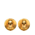 Chanel CC Logo Vintage Round Earrings 96 Gold Plated — view 2