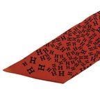 Hermes Twilly Logo Alphabet Scarf Brown Silk — view 4