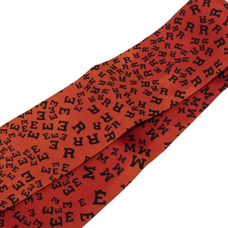 Hermes Twilly Logo Alphabet Scarf Brown Silk — view 3
