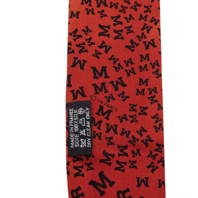 Hermes Twilly Logo Alphabet Scarf Brown Silk — view 5