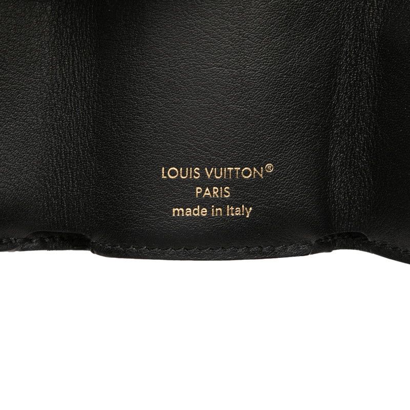 Louis Vuitton LV Blue Mini Trifold Wallet Black Leather — view 6