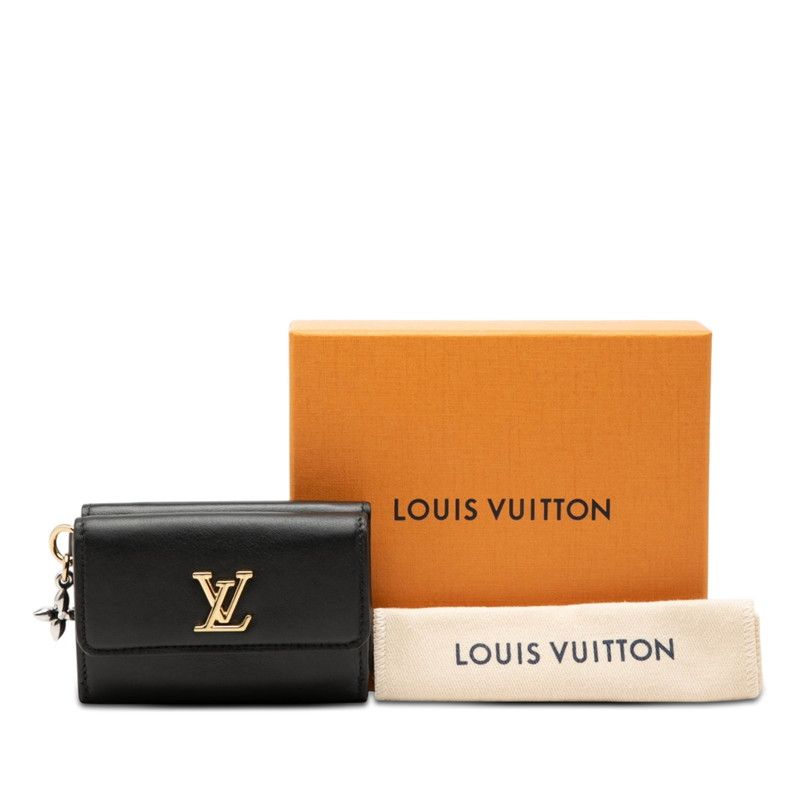 Louis Vuitton LV Blue Mini Trifold Wallet Black Leather — view 7