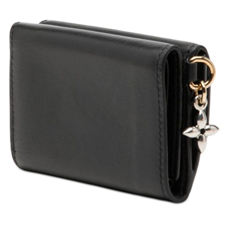Louis Vuitton LV Blue Mini Trifold Wallet Black Leather — view 2
