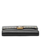 Louis Vuitton Capucines Compact Studded Trifold Wallet Black Leather — view 3