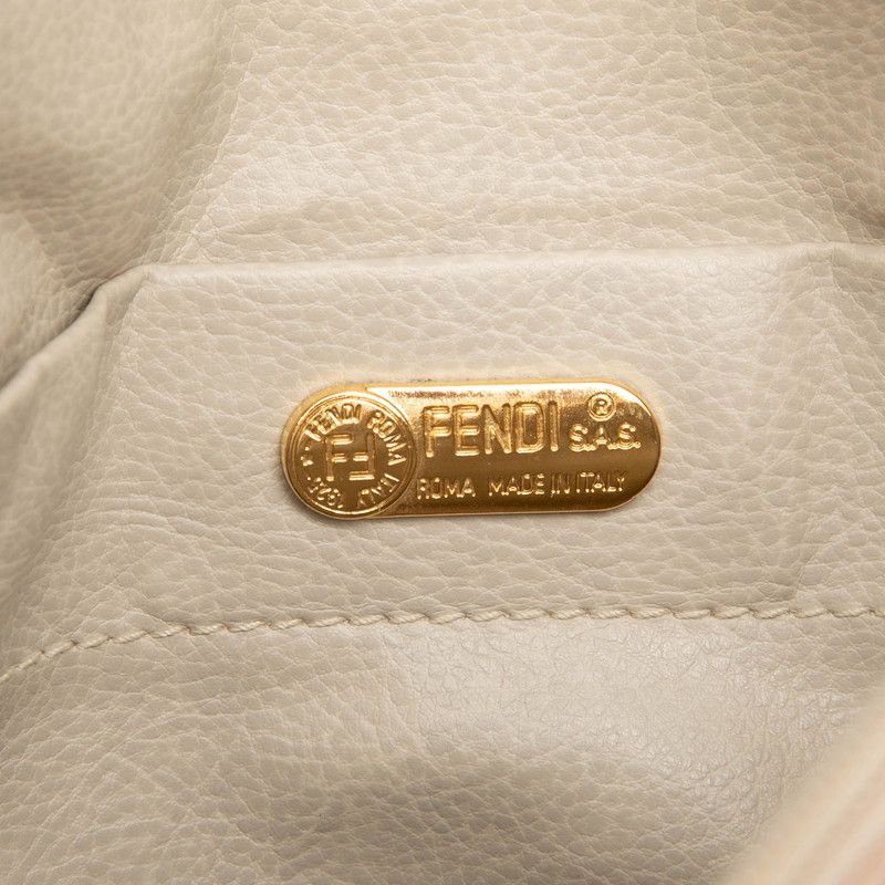 Fendi Zucca Lame Chain Shoulder Bag Pink Beige Canvas — view 5