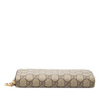 Gucci GG Supreme Round Fastener Wallet Beige Brown — view 3