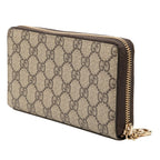Gucci GG Supreme Round Fastener Wallet Beige Brown — view 2