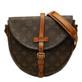 Louis Vuitton Monogram Chien Crossbody Shoulder Bag Brown Leather