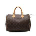 Louis Vuitton Monogram Speedy 30 Mini Boston Bag Brown Leather