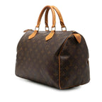 Louis Vuitton Monogram Speedy 30 Mini Boston Bag Brown Leather — view 2