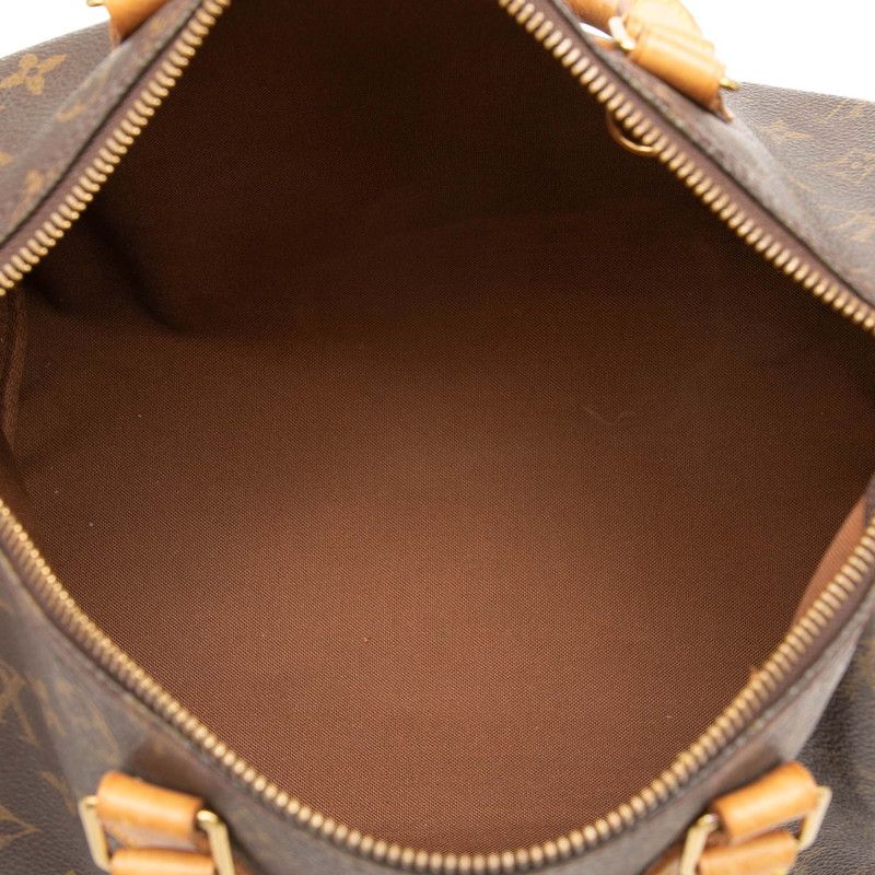 Louis Vuitton Monogram Speedy 30 Mini Boston Bag Brown Leather — view 4