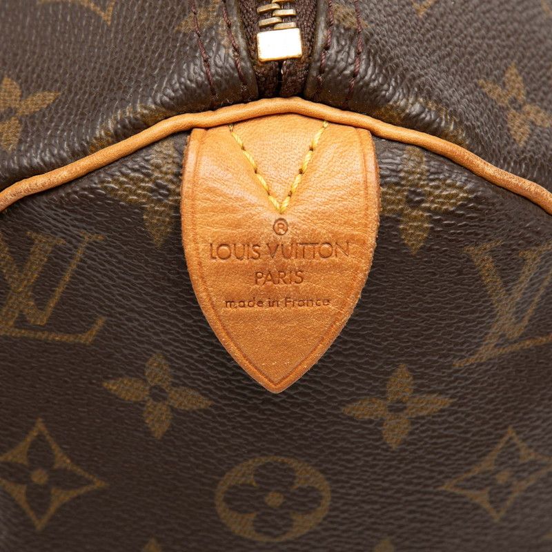 Louis Vuitton Monogram Speedy 30 Mini Boston Bag Brown Leather — view 6