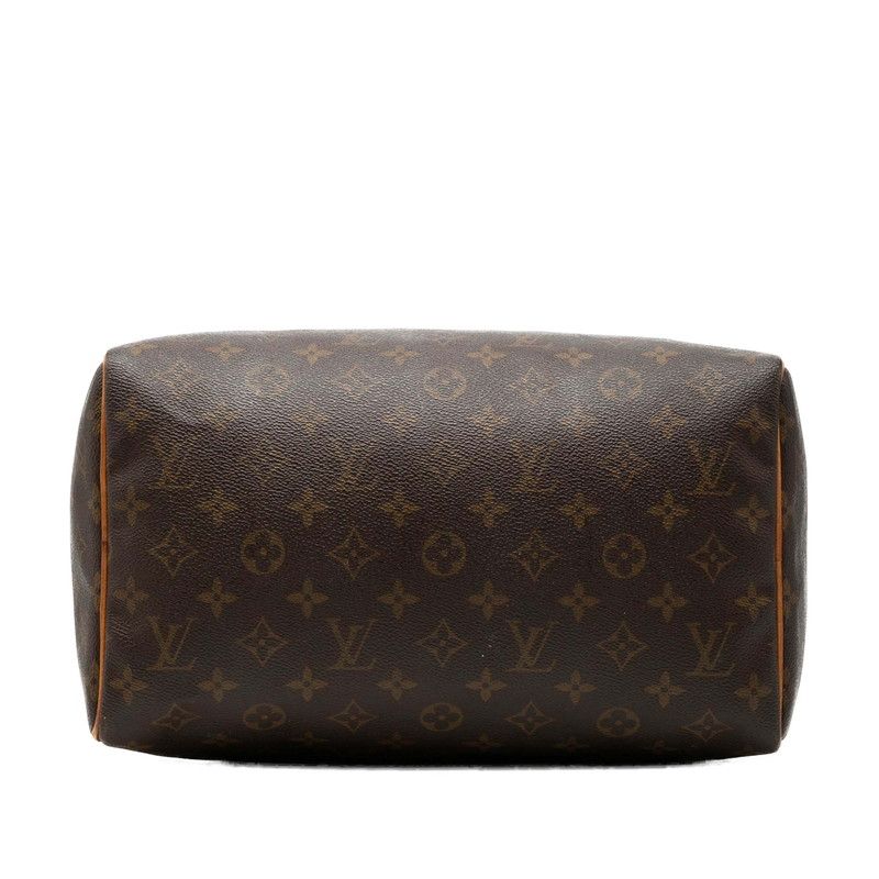 Louis Vuitton Monogram Speedy 30 Mini Boston Bag Brown Leather — view 3