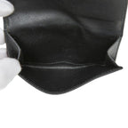 Prada Logo Trifold Wallet Flap Black Saffiano Leather — view 9