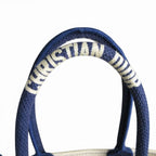 Dior Vertical Book Tote Canvas White Navy — view 6