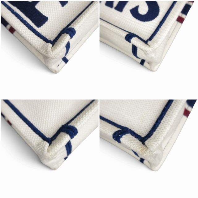 Dior Vertical Book Tote Canvas White Navy — view 5