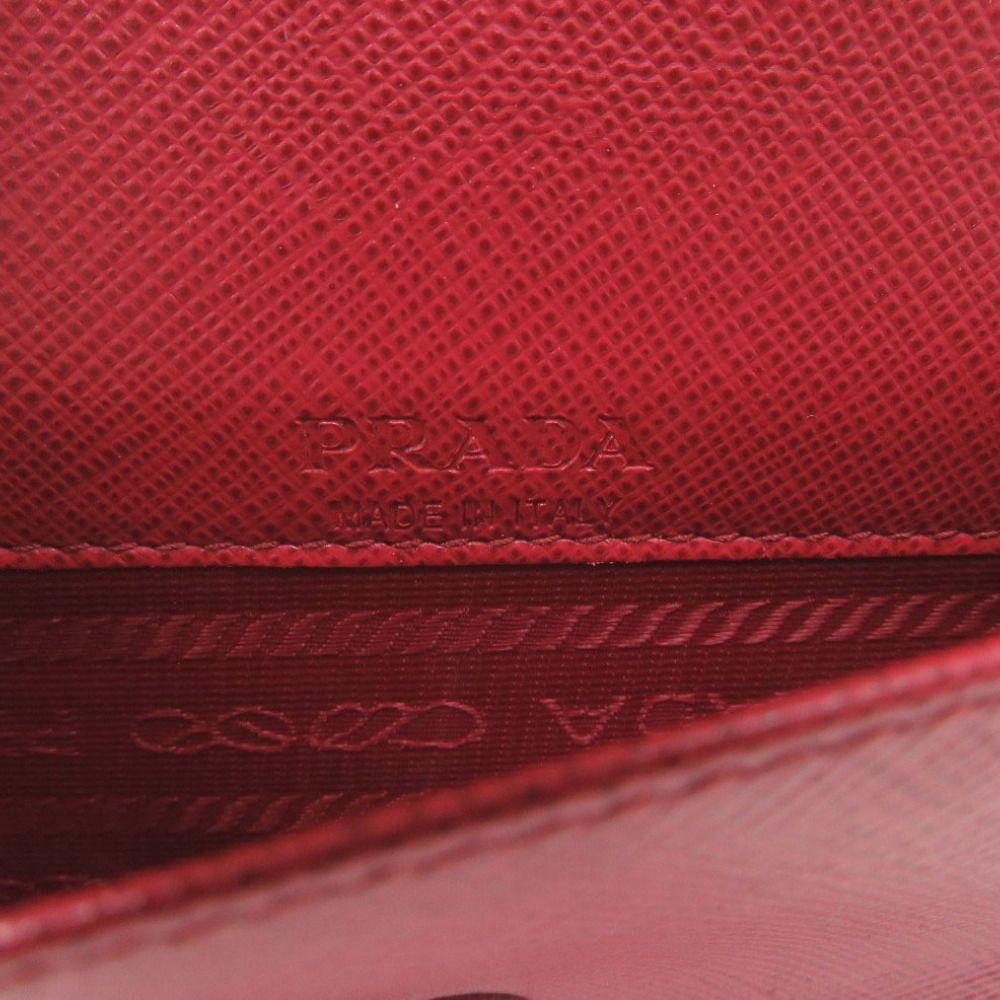 Prada Smartphone Shoulder Phone Case Triangle Logo Saffiano Leather Red — view 8