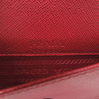 Prada Smartphone Shoulder Phone Case Triangle Logo Saffiano Leather Red — view 8