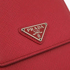 Prada Smartphone Shoulder Phone Case Triangle Logo Saffiano Leather Red — view 6