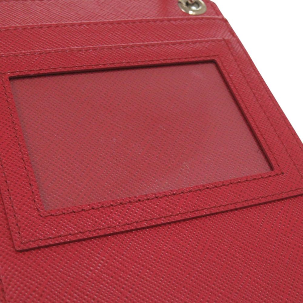 Prada Smartphone Shoulder Phone Case Triangle Logo Saffiano Leather Red — view 7