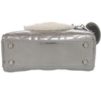 Dior Baby Lady Nano Cannage Patent Leather Silver Handbag — view 5