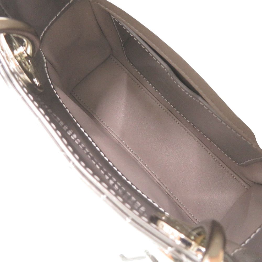 Dior Baby Lady Nano Cannage Patent Leather Silver Handbag — view 7