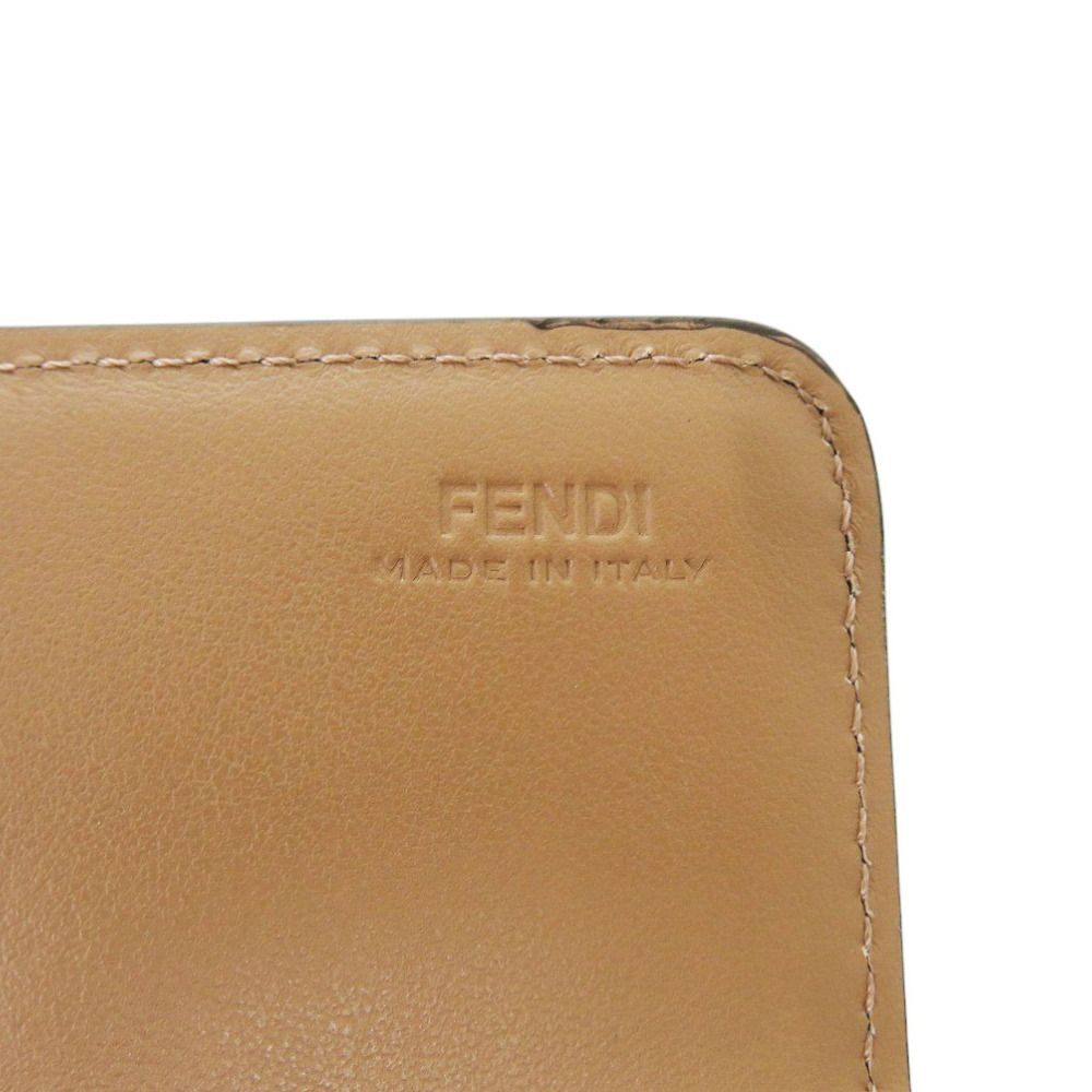 Fendi Chain Wallet Studs Leather Brown — view 8