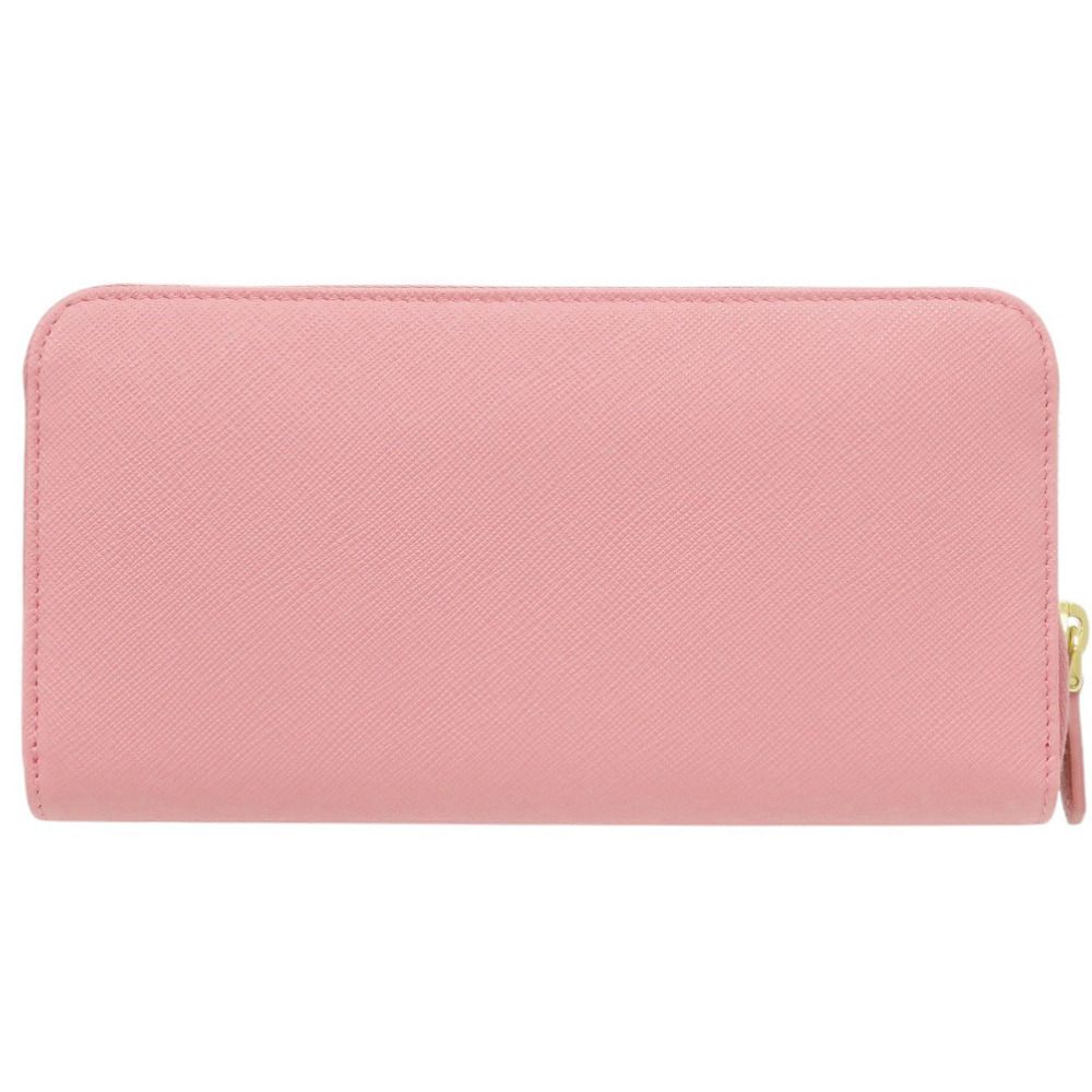 Prada Saffiano Zip Around Leather Pink Wallet — view 3
