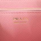 Prada Saffiano Zip Around Leather Pink Wallet — view 7