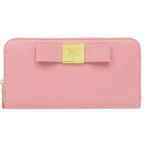 Prada Saffiano Zip Around Leather Pink Wallet