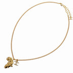 Chanel CC Logo African Continental Motif Metal Faux Pearl Rhinestone Gold — view 4