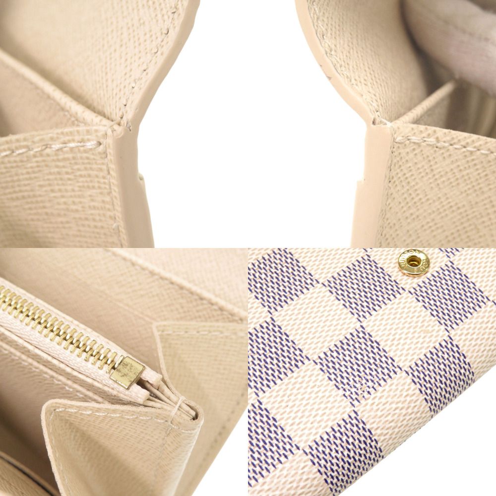Louis Vuitton Portefeuille Sarah Damier Azur White Wallet — view 9