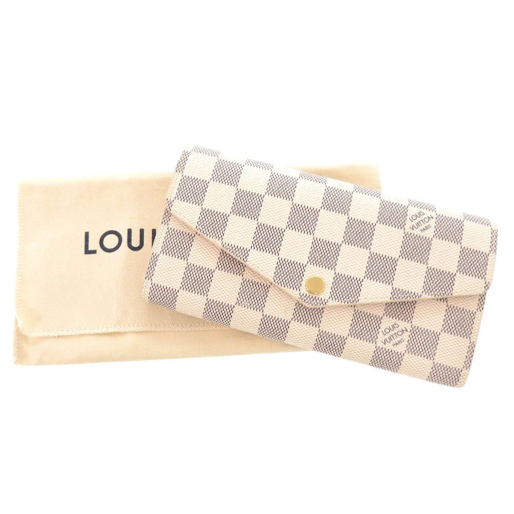 Louis Vuitton Portefeuille Sarah Damier Azur White Wallet — view 2