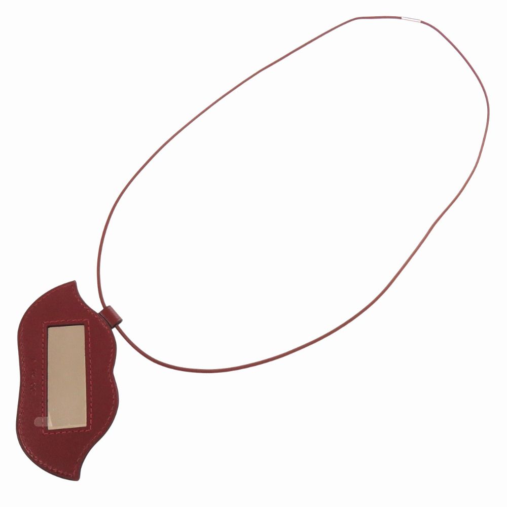 Hermes Lips Veau Swift Rouge Ache Pendant — view 3