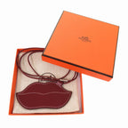 Hermes Lips Veau Swift Rouge Ache Pendant — view 2