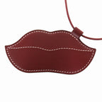 Hermes Lips Veau Swift Rouge Ache Pendant — view 4