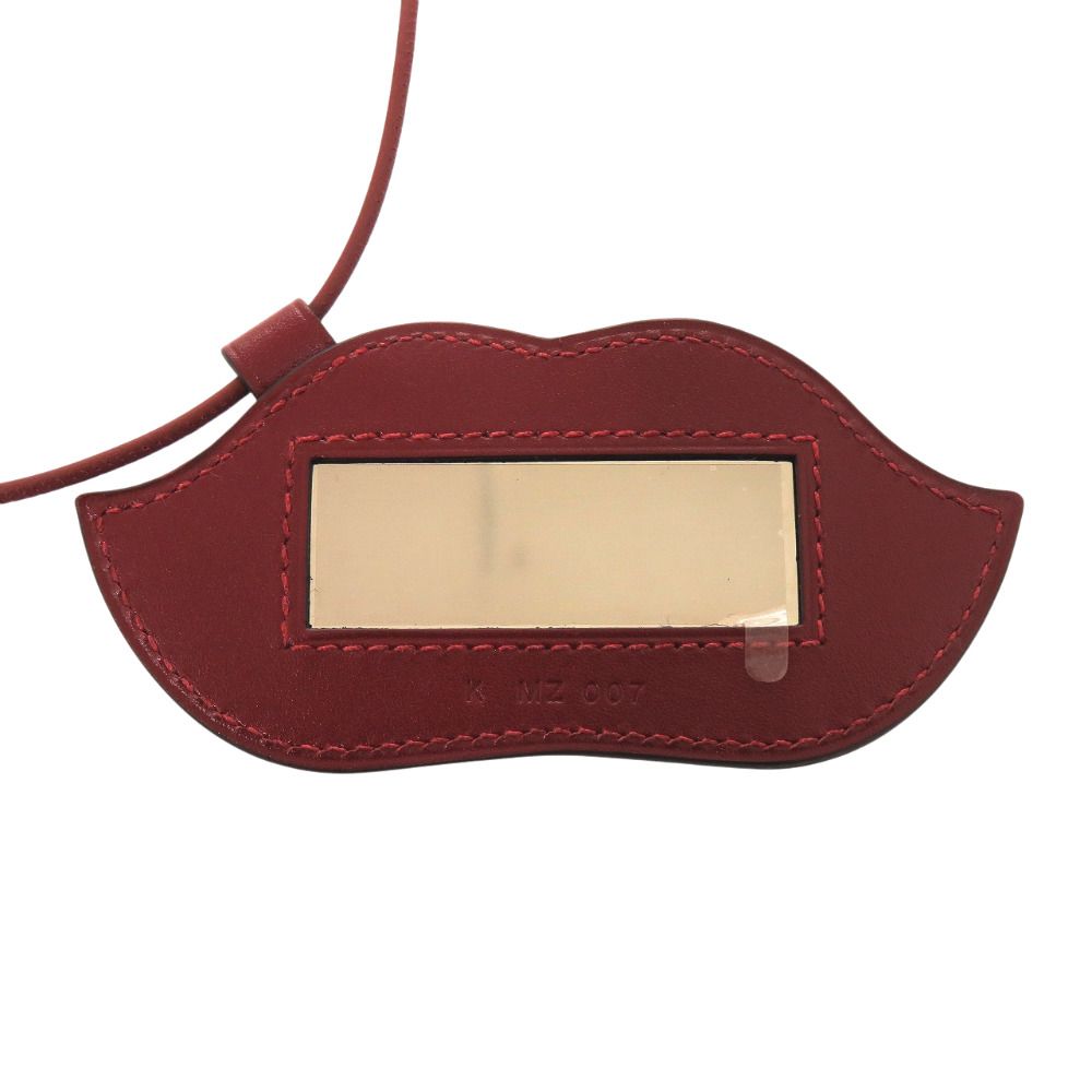 Hermes Lips Veau Swift Rouge Ache Pendant — view 5