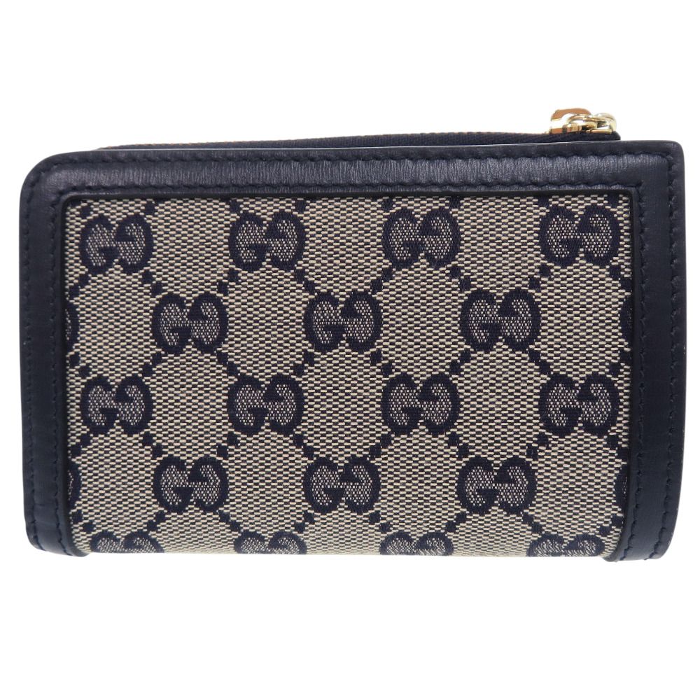 Gucci GG Canvas Navy Bifold Wallet L-shaped — view 3