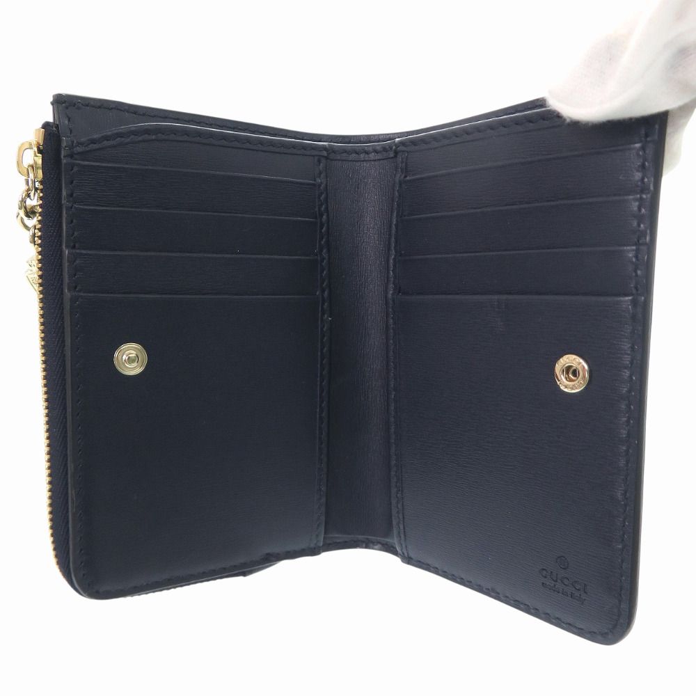 Gucci GG Canvas Navy Bifold Wallet L-shaped — view 5