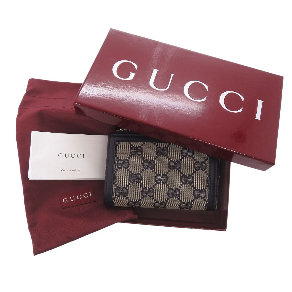 Gucci GG Canvas Navy Bifold Wallet L-shaped — view 2
