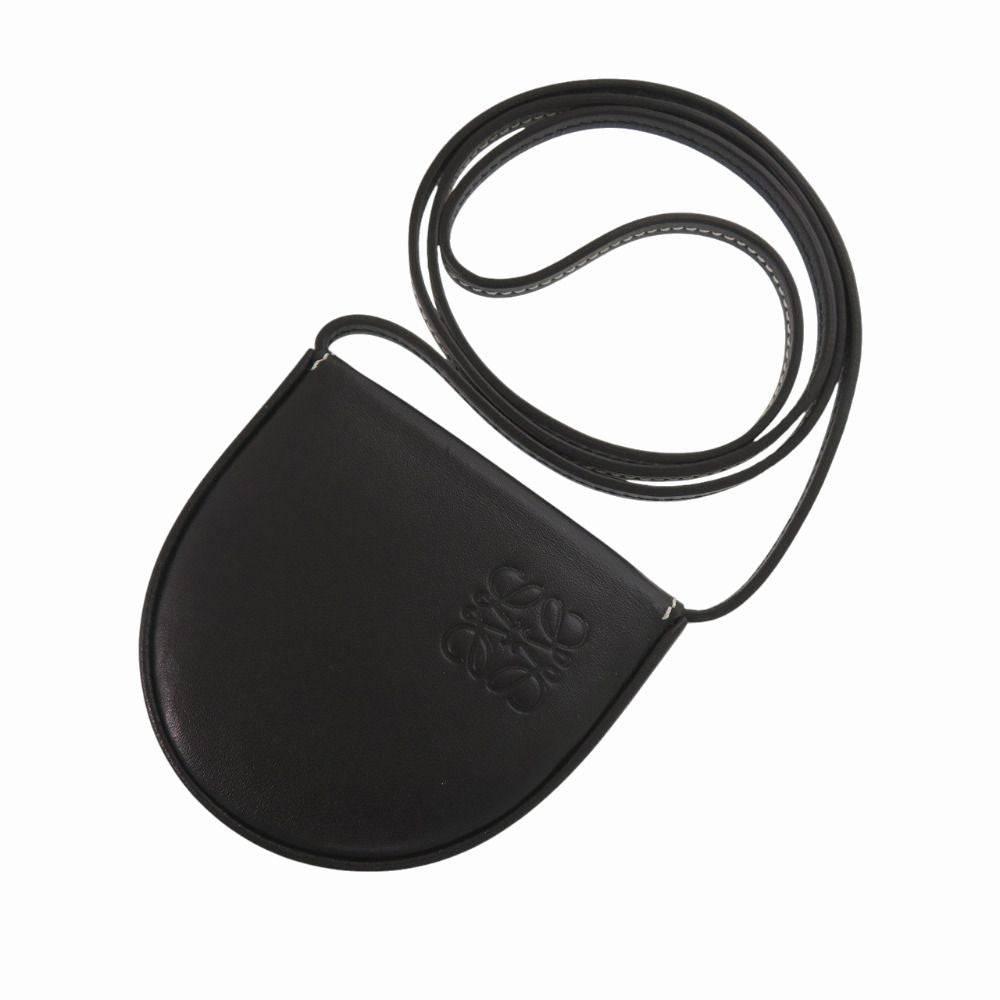 Loewe Anagram Shoulder Strap Calf Black Coin Case