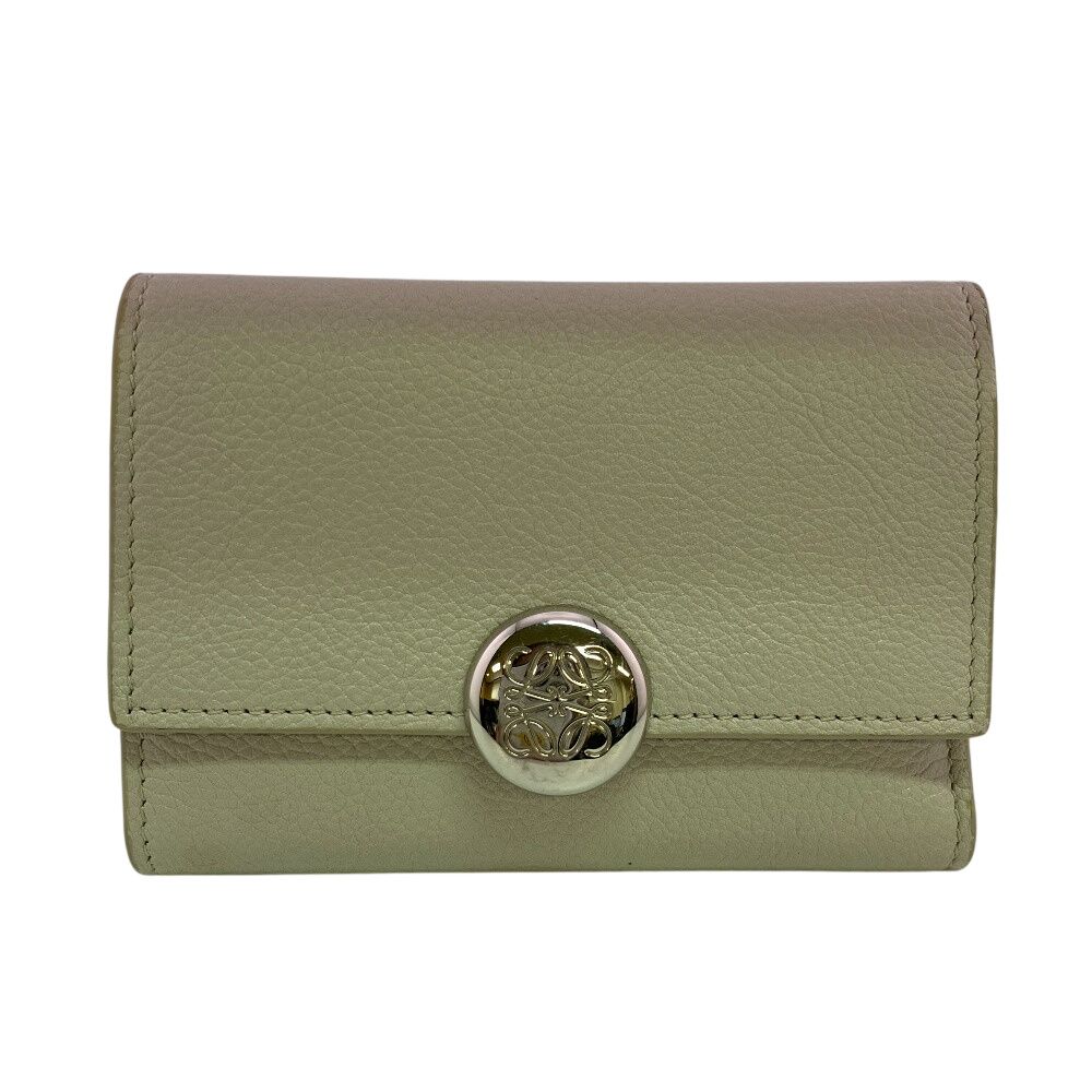 Loewe Compact Wallet Pebble Vertical Small Anagram Logo Trifold