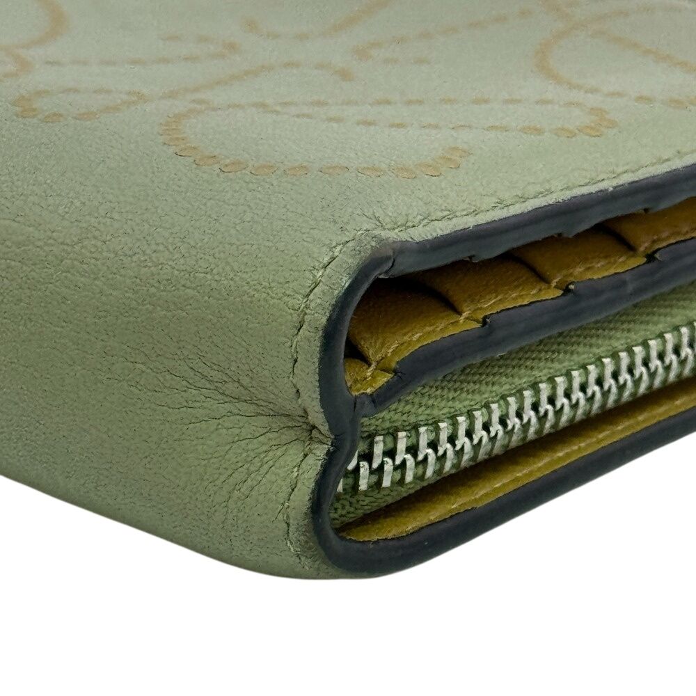 Loewe Compact Wallet Snap Button Closure Zipper Coin Case Anagram Logo Purse — view 3