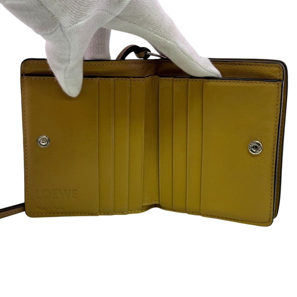 Loewe Compact Wallet Snap Button Closure Zipper Coin Case Anagram Logo Purse — view 6