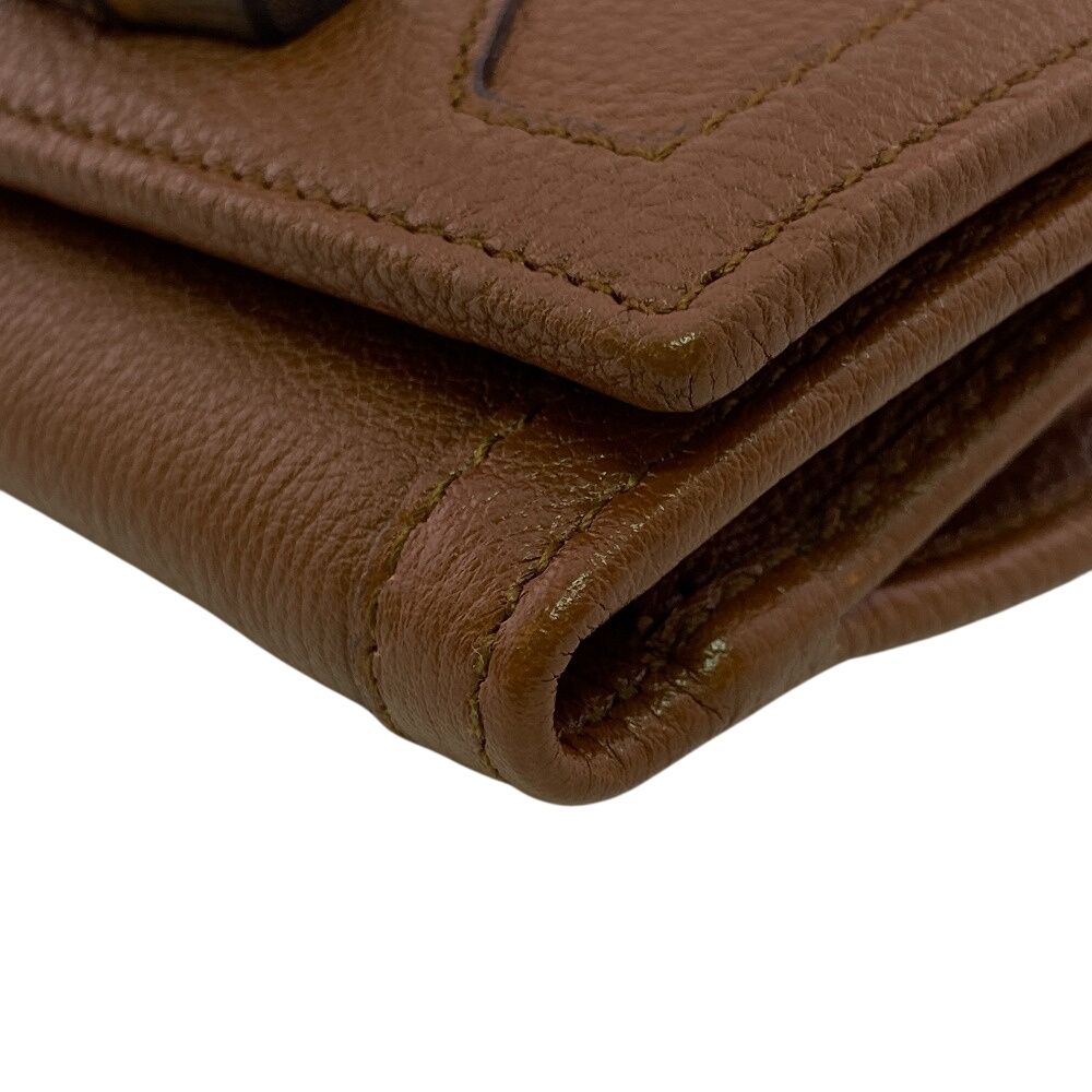 Gucci Compact Wallet Mini Double Snap Button Closure Bamb GG Marmont Trifold — view 4