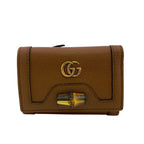 Gucci Compact Wallet Mini Double Snap Button Closure Bamb GG Marmont Trifold