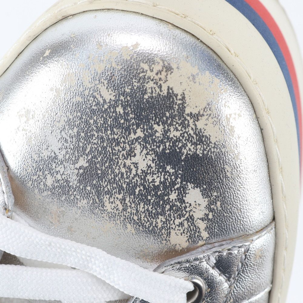 Gucci Platform Leather Low Cut Sneakers 7.5 Lace Up Shoes — view 9