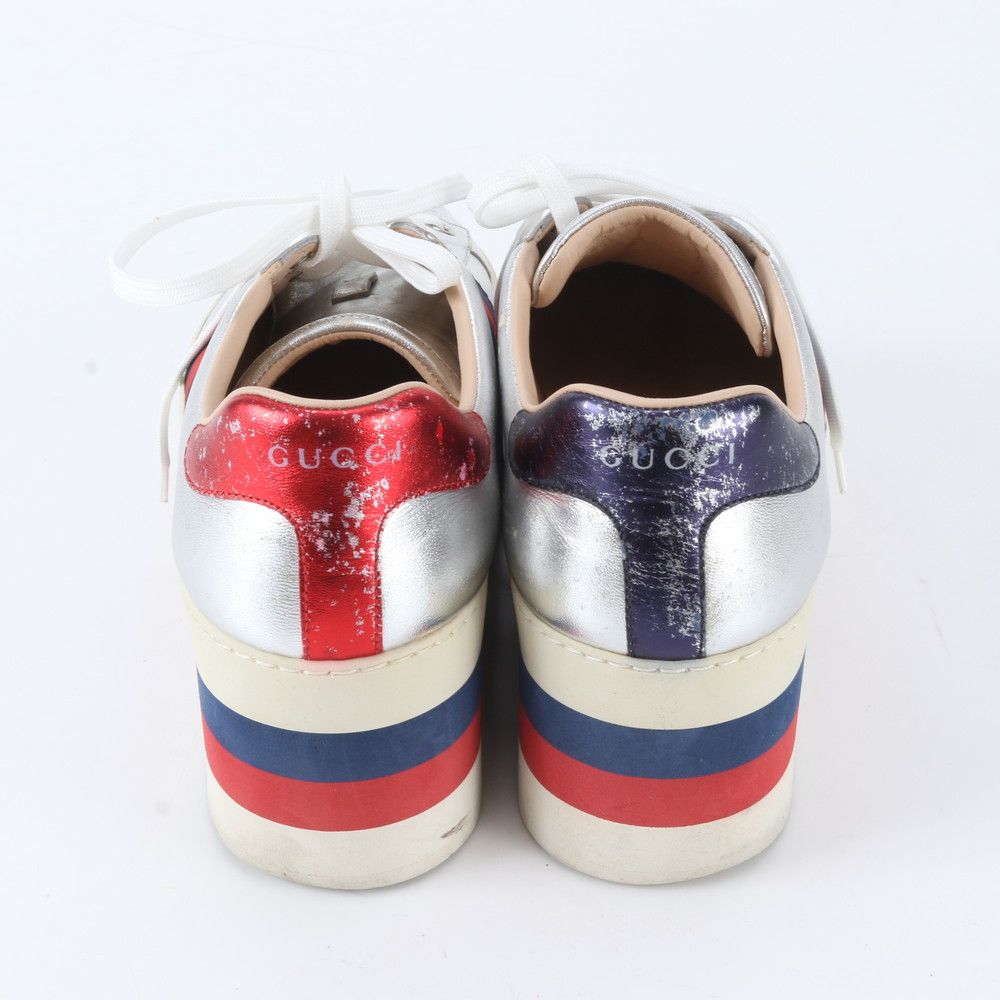 Gucci Platform Leather Low Cut Sneakers 7.5 Lace Up Shoes — view 4