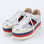 Gucci Platform Leather Low Cut Sneakers 7.5 Lace Up Shoes — view 3