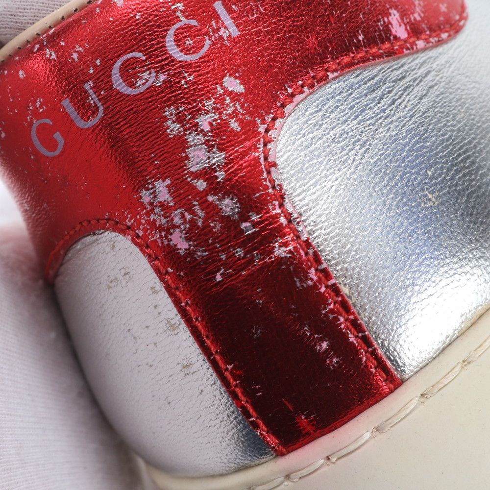 Gucci Platform Leather Low Cut Sneakers 7.5 Lace Up Shoes — view 8
